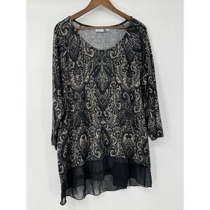 Kim Roger 3X Plus Black Grey Whimsigoth Sheer Asymmetrical High Low Fairy Grunge